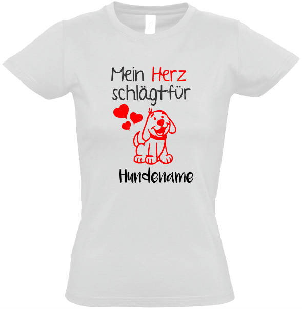 T-Shirt Hund mit Namen - Hunde T-Shirt personalisiert Damen - zum Schließen ins Bild klicken